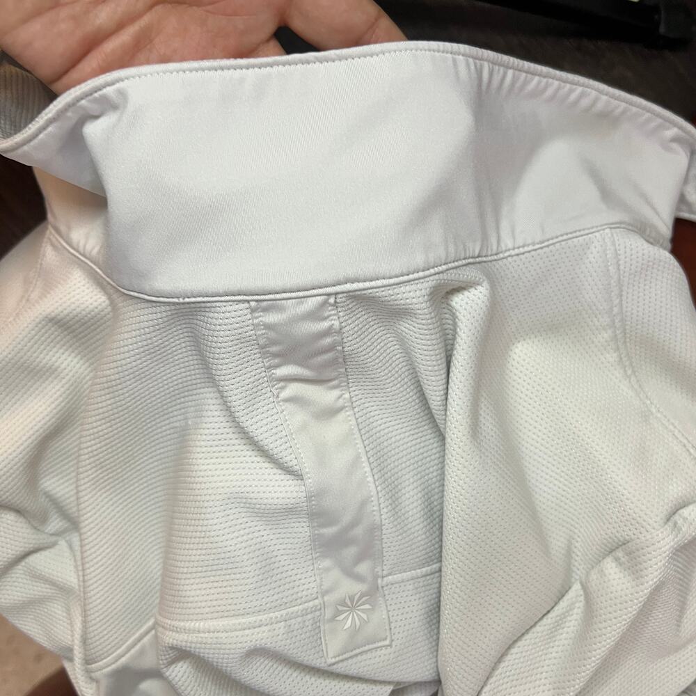 Athleta White Athletic Polo Shirt Women Medium Stretch Golf Top - Picture 15 of 16